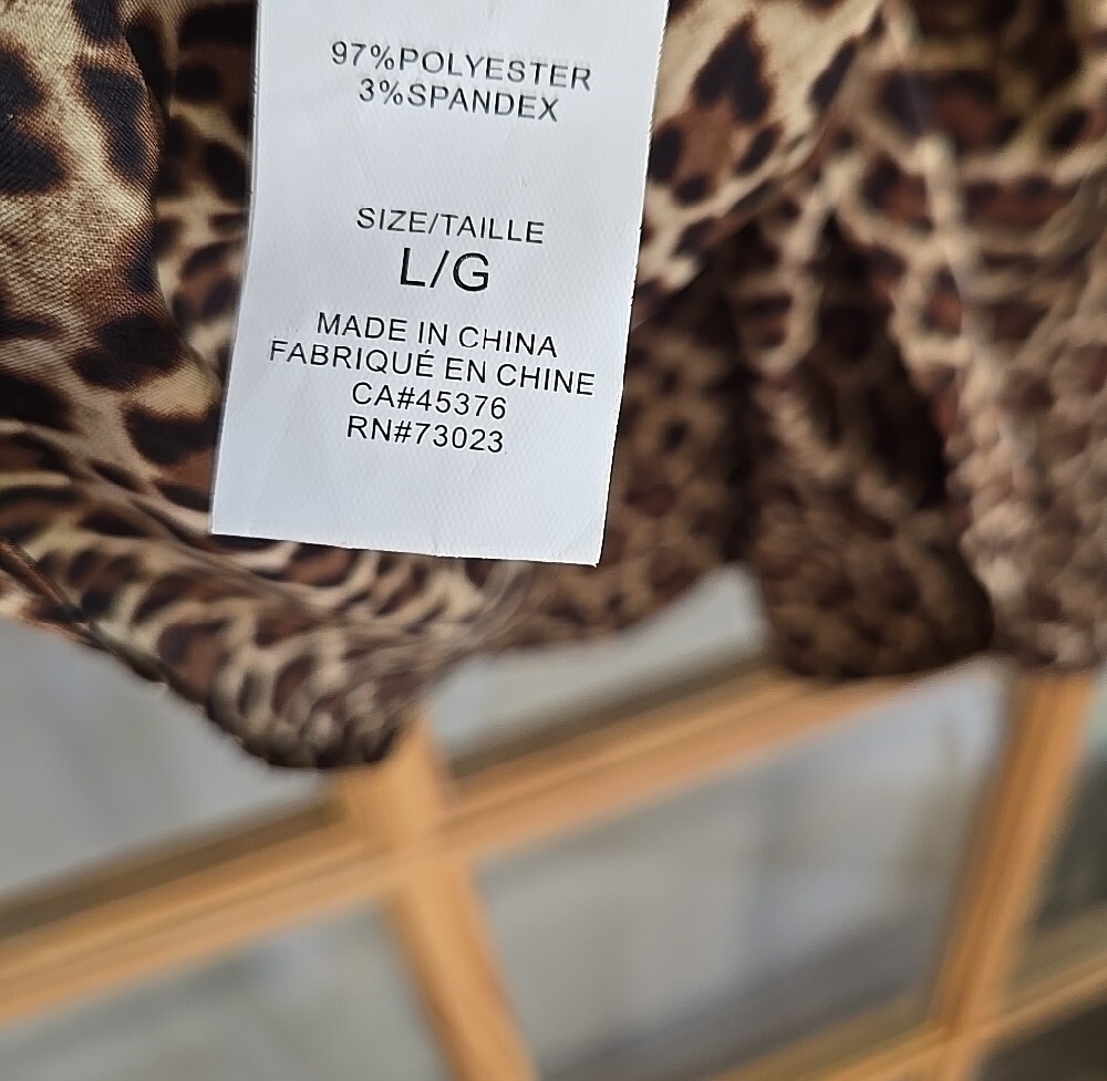 Leopard Print Slip Dress - Brown/Cream Satin Lg Evening Date Rock Goth - Picture 7 of 8